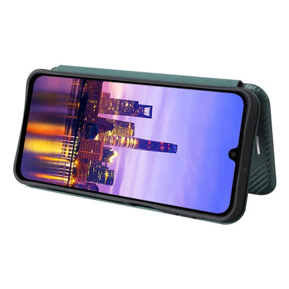 For Samsung Galaxy A16 5G Case Carbon Fiber Texture Drop-Proof PU Leather Phone Cover