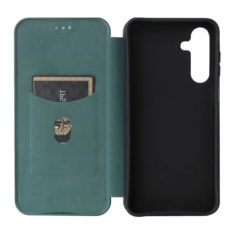 For Samsung Galaxy A16 5G Case Carbon Fiber Texture Drop-Proof PU Leather Phone Cover