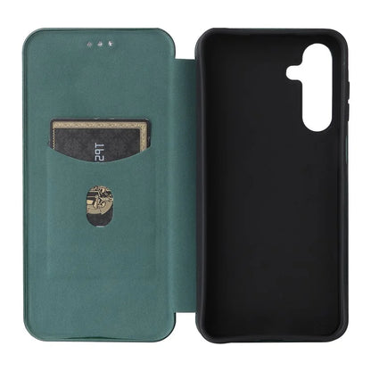 For Samsung Galaxy A16 5G Case Carbon Fiber Texture Drop-Proof PU Leather Phone Cover