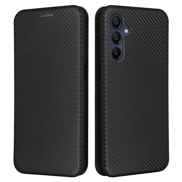 For Samsung Galaxy A16 5G Case Carbon Fiber Texture Drop-Proof PU Leather Phone Cover