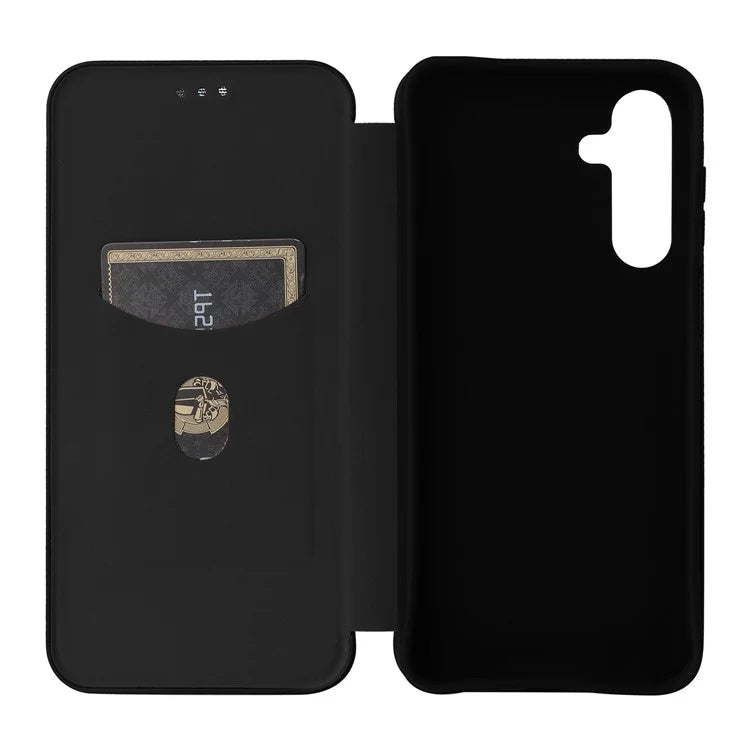For Samsung Galaxy A16 5G Case Carbon Fiber Texture Drop-Proof PU Leather Phone Cover