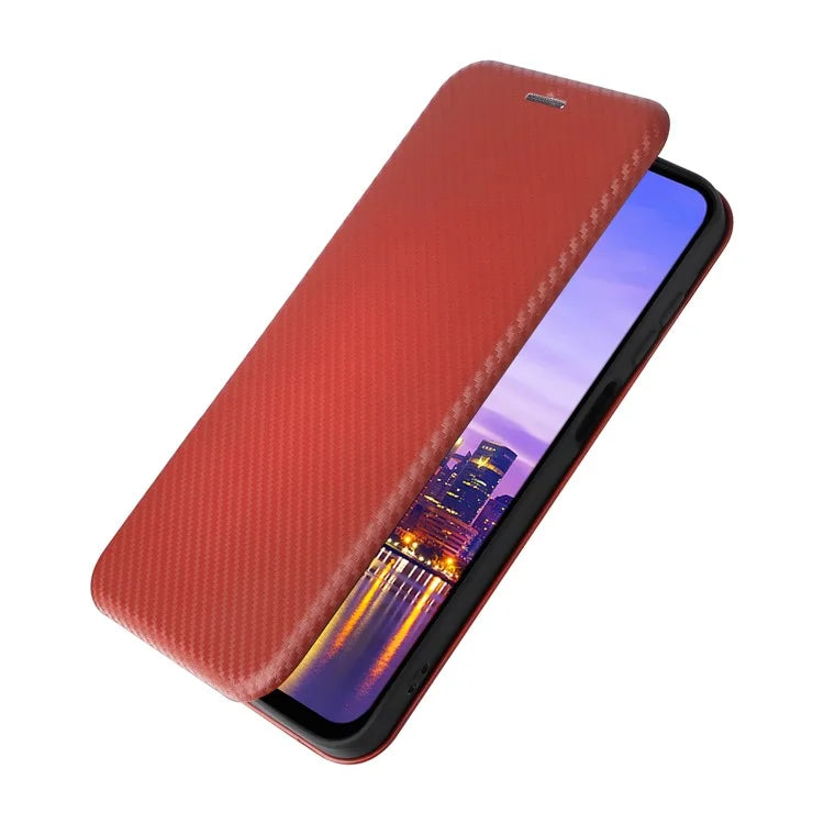 For Samsung Galaxy A16 5G Case Carbon Fiber Texture Drop-Proof PU Leather Phone Cover