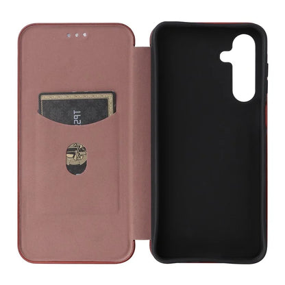 For Samsung Galaxy A16 5G Case Carbon Fiber Texture Drop-Proof PU Leather Phone Cover