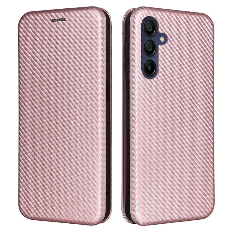 For Samsung Galaxy A16 5G Case Carbon Fiber Texture Drop-Proof PU Leather Phone Cover