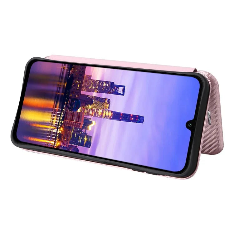 For Samsung Galaxy A16 5G Case Carbon Fiber Texture Drop-Proof PU Leather Phone Cover