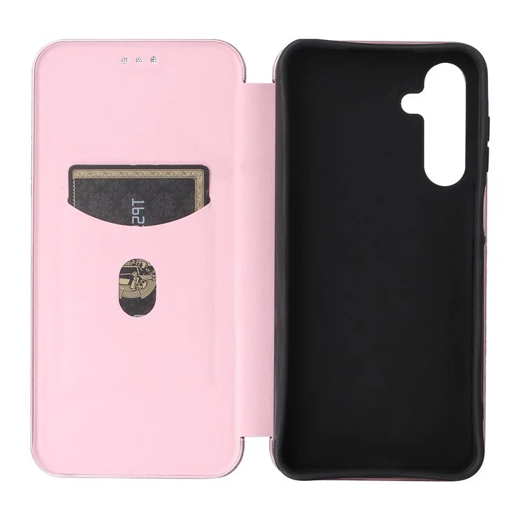 For Samsung Galaxy A16 5G Case Carbon Fiber Texture Drop-Proof PU Leather Phone Cover
