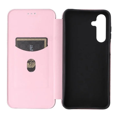 For Samsung Galaxy A16 5G Case Carbon Fiber Texture Drop-Proof PU Leather Phone Cover