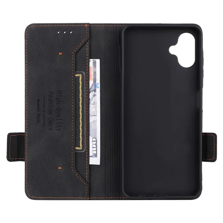 For Samsung Galaxy A06 Case Leather Wallet Flip Phone Cover with Hardware Decor