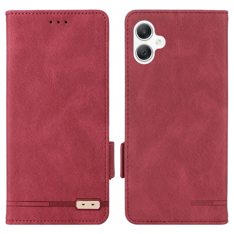 For Samsung Galaxy A06 Case Leather Wallet Flip Phone Cover with Hardware Decor