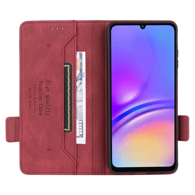 For Samsung Galaxy A06 Case Leather Wallet Flip Phone Cover with Hardware Decor