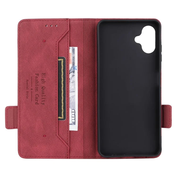 For Samsung Galaxy A06 Case Leather Wallet Flip Phone Cover with Hardware Decor