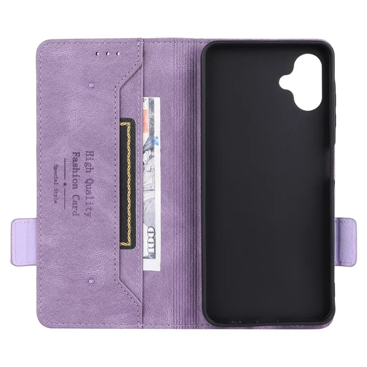For Samsung Galaxy A06 Case Leather Wallet Flip Phone Cover with Hardware Decor