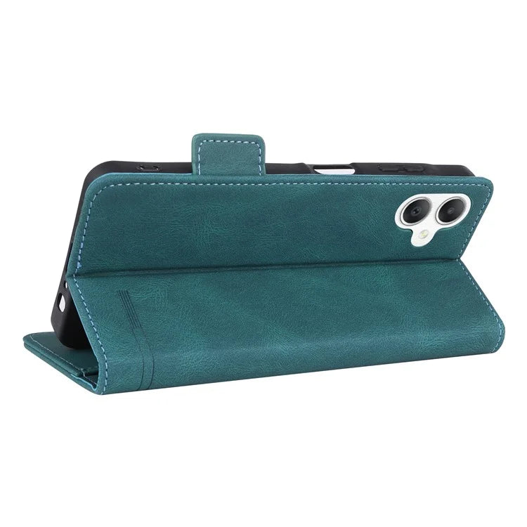 For Samsung Galaxy A06 Case Leather Wallet Flip Phone Cover with Hardware Decor