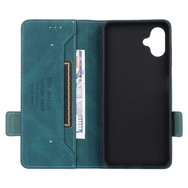 For Samsung Galaxy A06 Case Leather Wallet Flip Phone Cover with Hardware Decor