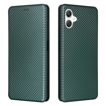 For Samsung Galaxy A06 Case Carbon Fiber Texture Drop-Proof PU Leather Phone Cover