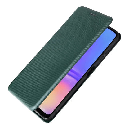 For Samsung Galaxy A06 Case Carbon Fiber Texture Drop-Proof PU Leather Phone Cover