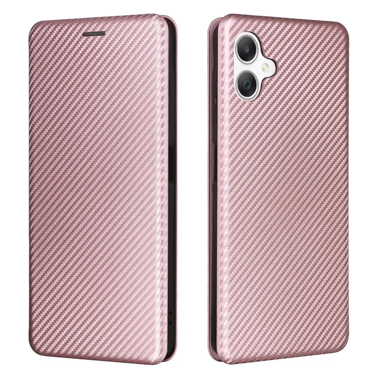 For Samsung Galaxy A06 Case Carbon Fiber Texture Drop-Proof PU Leather Phone Cover