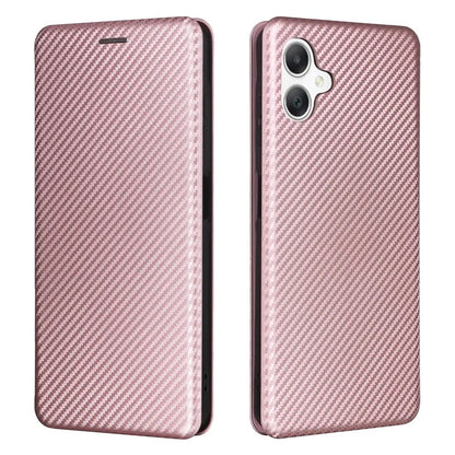 For Samsung Galaxy A06 Case Carbon Fiber Texture Drop-Proof PU Leather Phone Cover