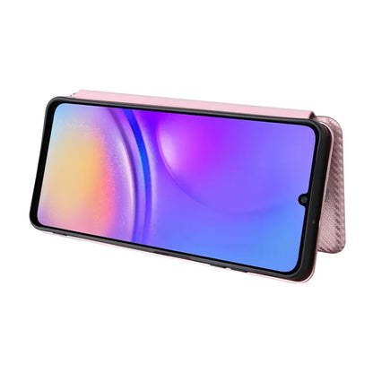 For Samsung Galaxy A06 Case Carbon Fiber Texture Drop-Proof PU Leather Phone Cover