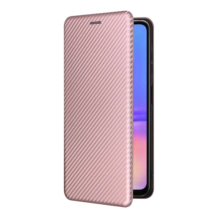 For Samsung Galaxy A06 Case Carbon Fiber Texture Drop-Proof PU Leather Phone Cover