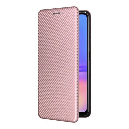 For Samsung Galaxy A06 Case Carbon Fiber Texture Drop-Proof PU Leather Phone Cover