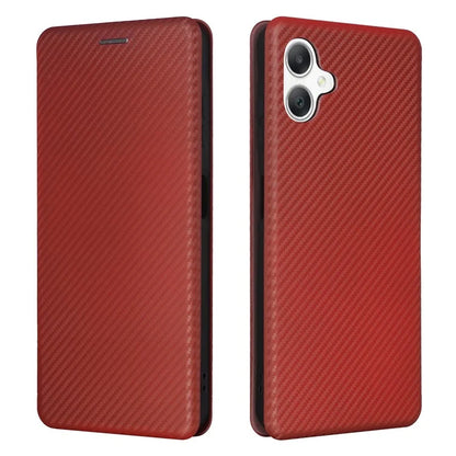 For Samsung Galaxy A06 Case Carbon Fiber Texture Drop-Proof PU Leather Phone Cover