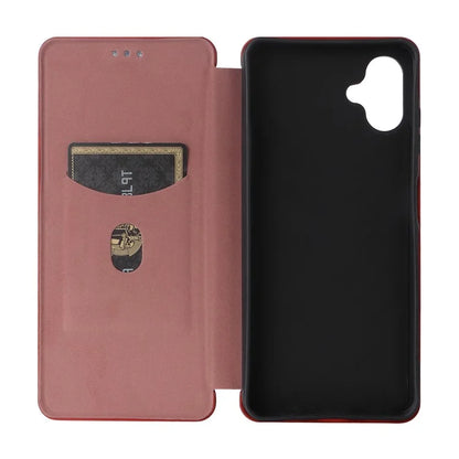 For Samsung Galaxy A06 Case Carbon Fiber Texture Drop-Proof PU Leather Phone Cover