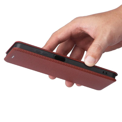 For Samsung Galaxy A06 Case Carbon Fiber Texture Drop-Proof PU Leather Phone Cover