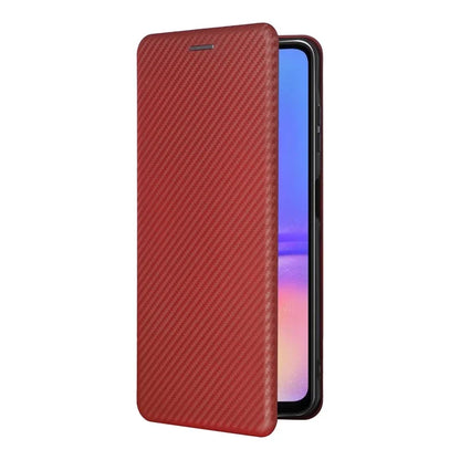 For Samsung Galaxy A06 Case Carbon Fiber Texture Drop-Proof PU Leather Phone Cover