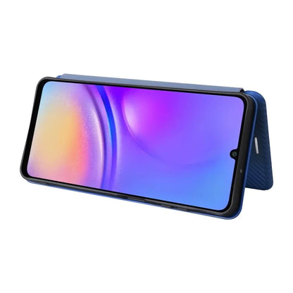 For Samsung Galaxy A06 Case Carbon Fiber Texture Drop-Proof PU Leather Phone Cover