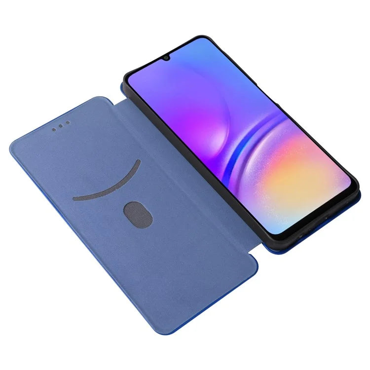 For Samsung Galaxy A06 Case Carbon Fiber Texture Drop-Proof PU Leather Phone Cover