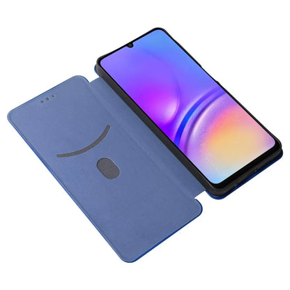 For Samsung Galaxy A06 Case Carbon Fiber Texture Drop-Proof PU Leather Phone Cover
