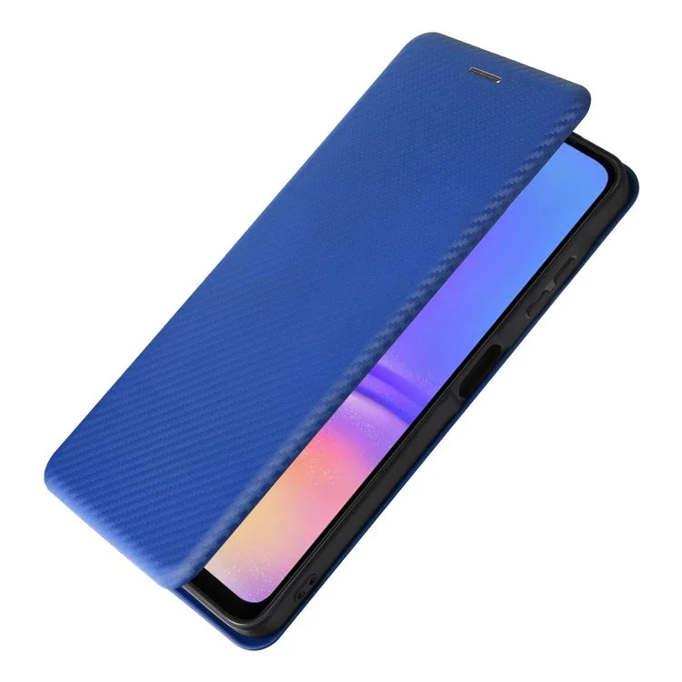 For Samsung Galaxy A06 Case Carbon Fiber Texture Drop-Proof PU Leather Phone Cover