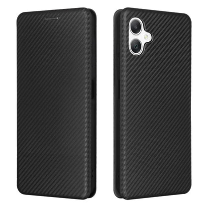 For Samsung Galaxy A06 Case Carbon Fiber Texture Drop-Proof PU Leather Phone Cover