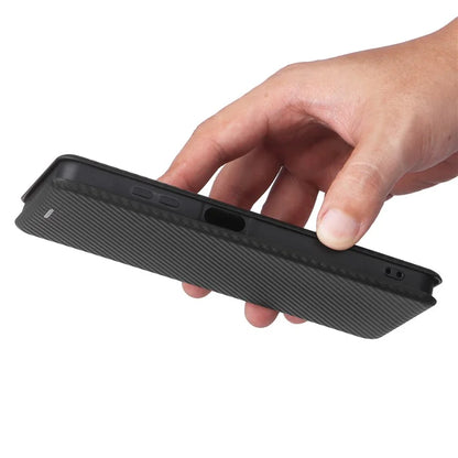 For Samsung Galaxy A06 Case Carbon Fiber Texture Drop-Proof PU Leather Phone Cover