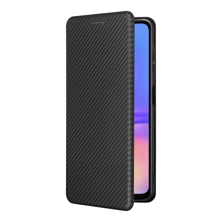 For Samsung Galaxy A06 Case Carbon Fiber Texture Drop-Proof PU Leather Phone Cover