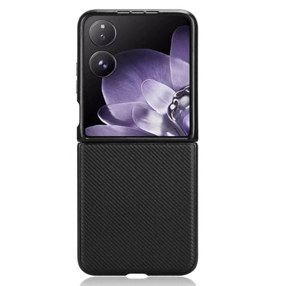 For Xiaomi Mix Flip 5G Case Carbon Fiber Texture Shockproof PU+PC Phone Cover