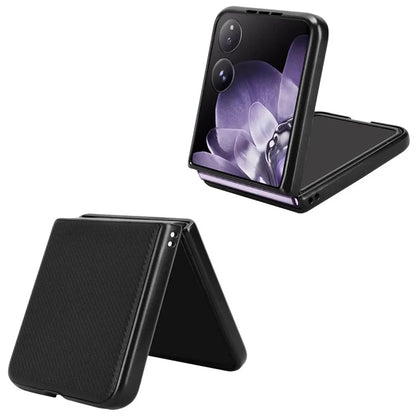 For Xiaomi Mix Flip 5G Case Carbon Fiber Texture Shockproof PU+PC Phone Cover
