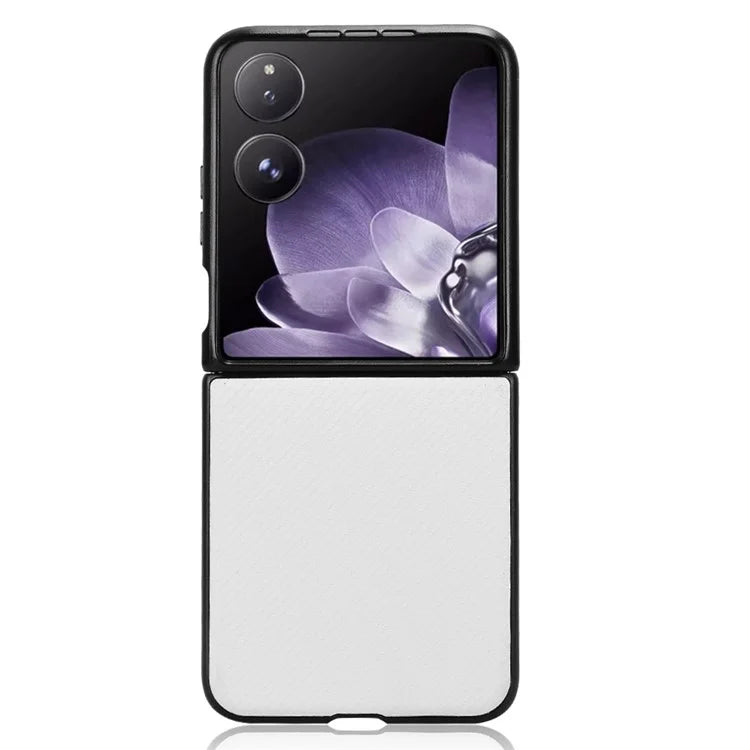 For Xiaomi Mix Flip 5G Case Carbon Fiber Texture Shockproof PU+PC Phone Cover