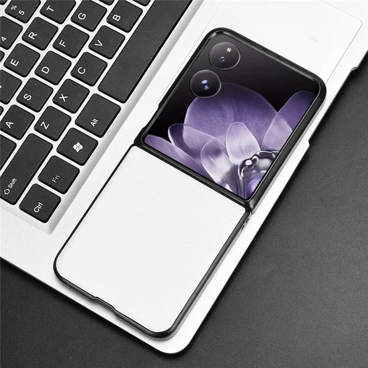 For Xiaomi Mix Flip 5G Case Carbon Fiber Texture Shockproof PU+PC Phone Cover