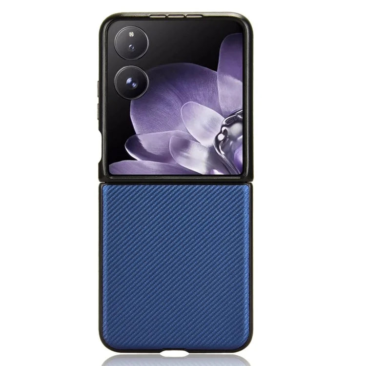 For Xiaomi Mix Flip 5G Case Carbon Fiber Texture Shockproof PU+PC Phone Cover