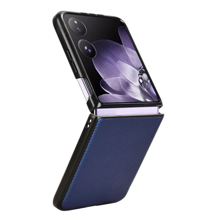For Xiaomi Mix Flip 5G Case Carbon Fiber Texture Shockproof PU+PC Phone Cover