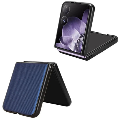 For Xiaomi Mix Flip 5G Case Carbon Fiber Texture Shockproof PU+PC Phone Cover