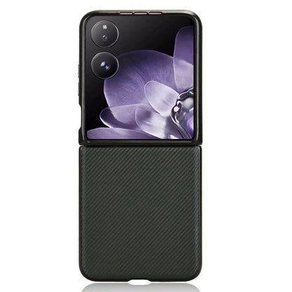 For Xiaomi Mix Flip 5G Case Carbon Fiber Texture Shockproof PU+PC Phone Cover