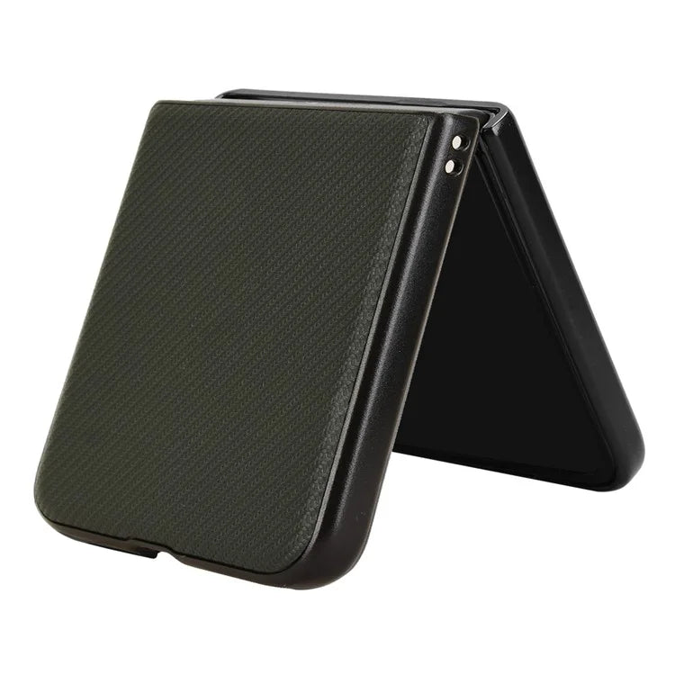 For Xiaomi Mix Flip 5G Case Carbon Fiber Texture Shockproof PU+PC Phone Cover