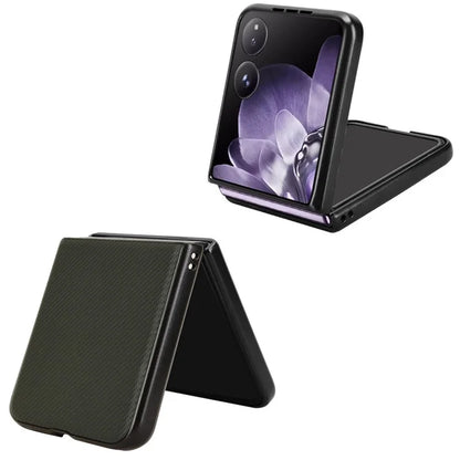 For Xiaomi Mix Flip 5G Case Carbon Fiber Texture Shockproof PU+PC Phone Cover