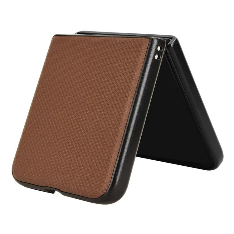 For Xiaomi Mix Flip 5G Case Carbon Fiber Texture Shockproof PU+PC Phone Cover