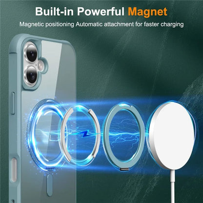 For iPhone 16 Plus Case Compatible with MagSafe Rotatable Ring Kickstand TPU+PC Phone Cover
