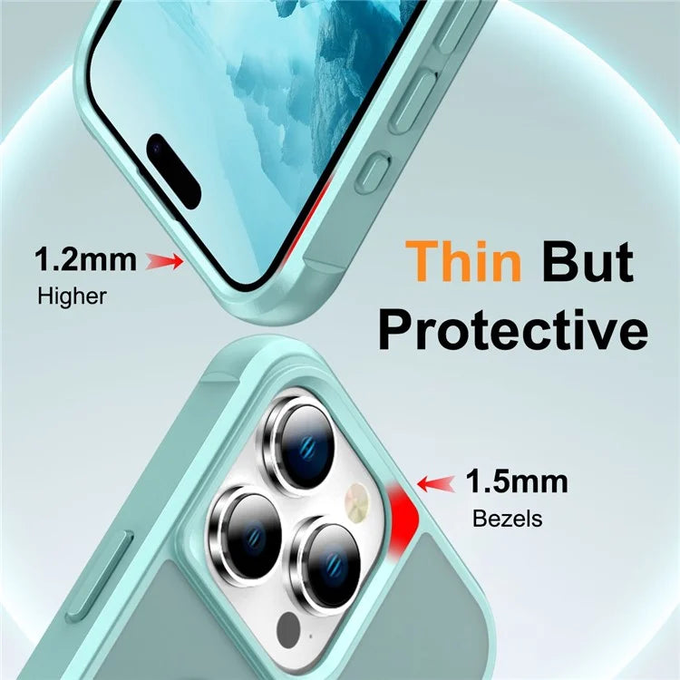 For iPhone 16 Pro Case Compatible with MagSafe Ring Holder Kickstand TPU+PC Phone Cover