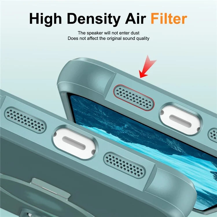 For iPhone 16 Pro Case Compatible with MagSafe Ring Holder Kickstand TPU+PC Phone Cover
